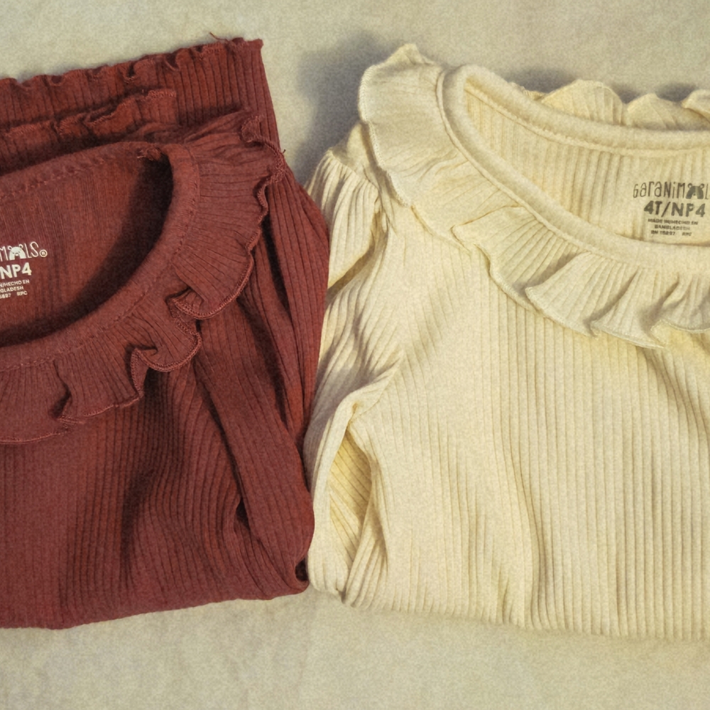Garanimals Rust and Cream Ruffle Tops - Picture 3 of 3